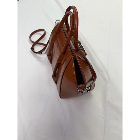 NEW Givenchy Leather Mini Antigona Lock Tote Top Handle Bag Cognac Brown - Picture 9 of 11